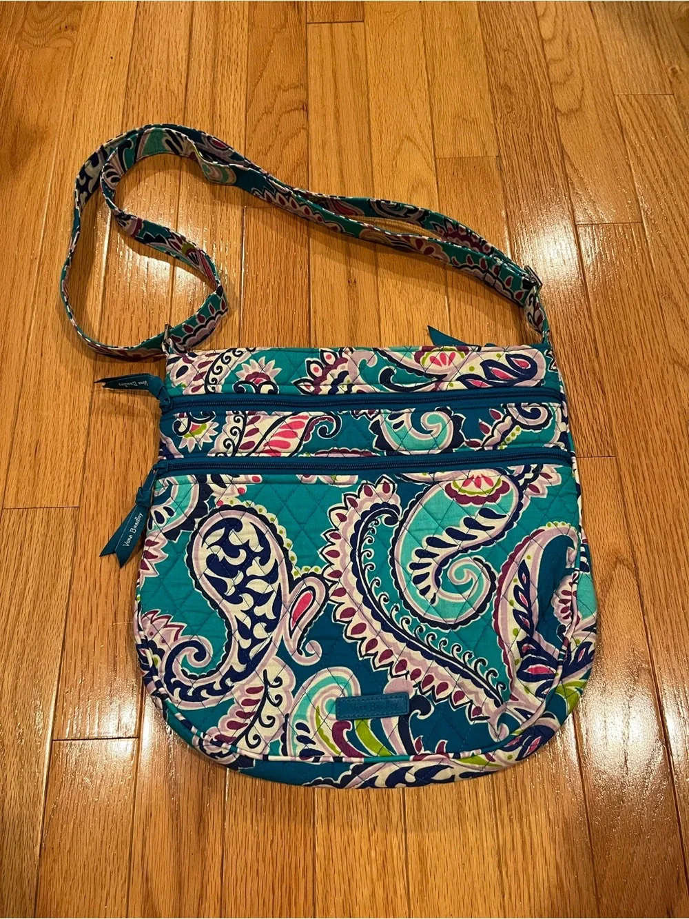 Vera Bradley Teal Paisley Crossbody Bag - Quilted Women’s Shoulder Bag